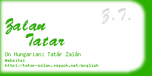 zalan tatar business card